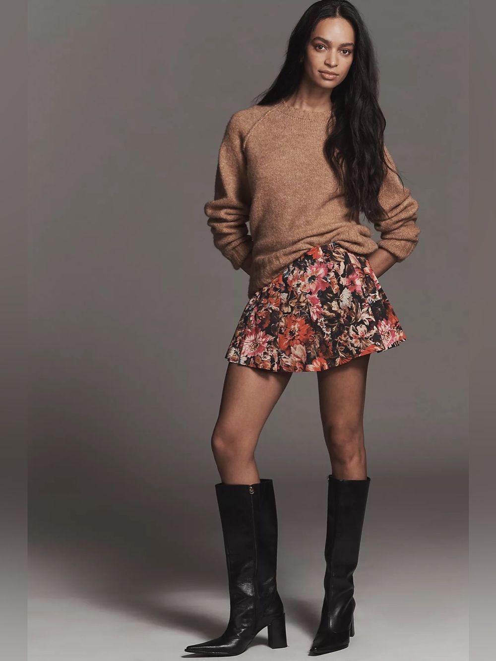New Anthropologie Kiki Pleated Printed Skort by Maeve Size 8